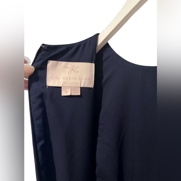 GAL MEETS GLAM NWOT Navy Blue Celeste Dress Size 6 Long Sleeve Fit & Flare Chic - Picture 12 of 14